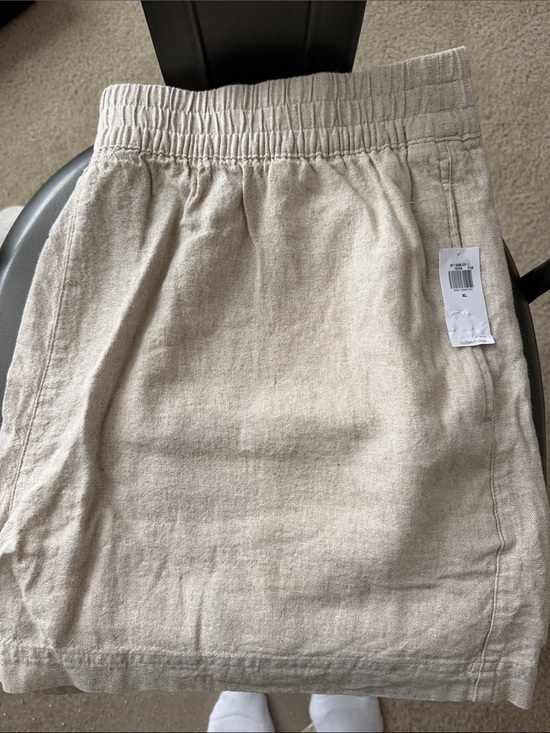 Old Navy Pants - Light Beige Linen-Blend Shorts with Elastic Waist